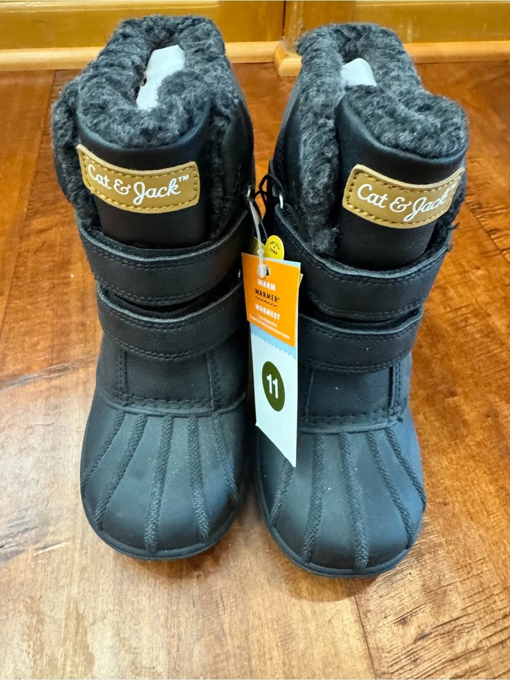 Cat & Jack Black Kids Waterproof Sherpa Winter Boots